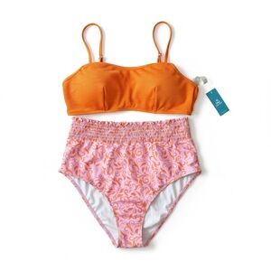 Cupshe Orange and Pink Bikini Set XL NWT